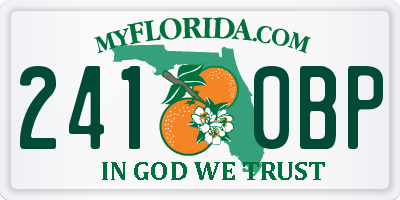 FL license plate 2410BP