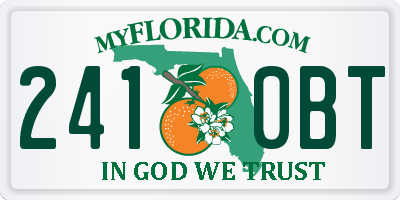 FL license plate 2410BT
