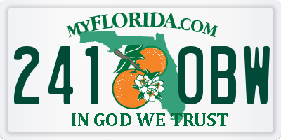 FL license plate 2410BW