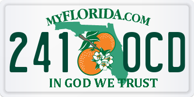 FL license plate 2410CD