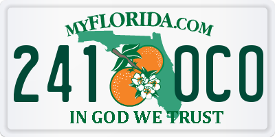FL license plate 2410CO