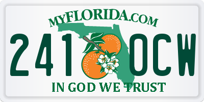 FL license plate 2410CW