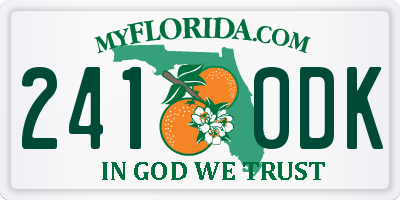 FL license plate 2410DK