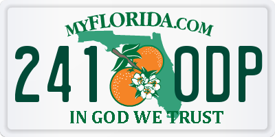 FL license plate 2410DP