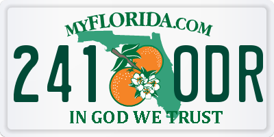 FL license plate 2410DR