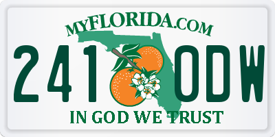 FL license plate 2410DW