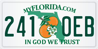 FL license plate 2410EB