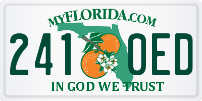 FL license plate 2410ED