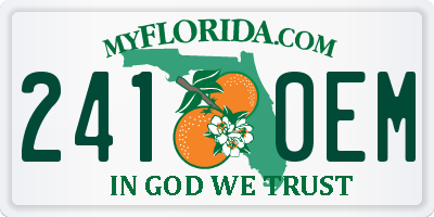 FL license plate 2410EM