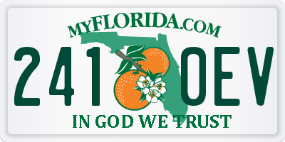 FL license plate 2410EV