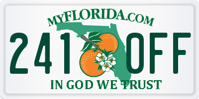 FL license plate 2410FF