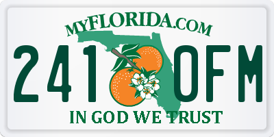 FL license plate 2410FM
