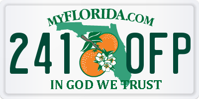 FL license plate 2410FP