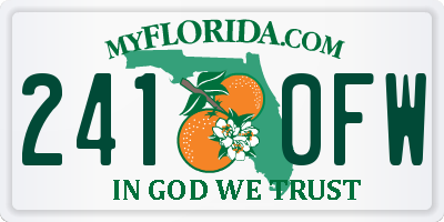 FL license plate 2410FW