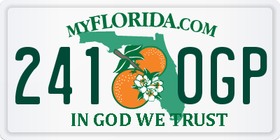 FL license plate 2410GP