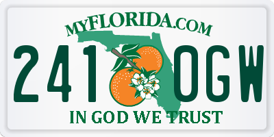 FL license plate 2410GW