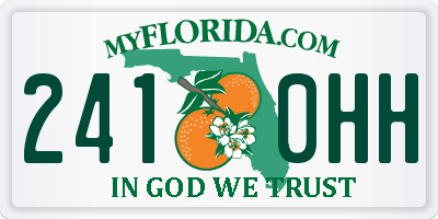 FL license plate 2410HH