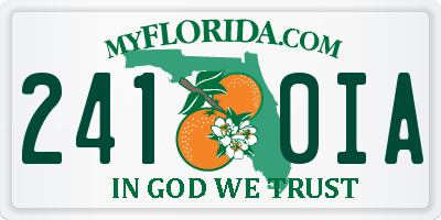 FL license plate 2410IA
