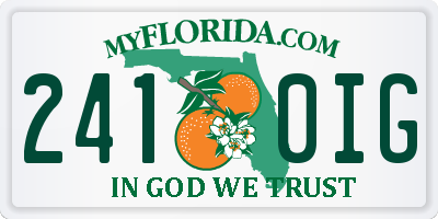 FL license plate 2410IG