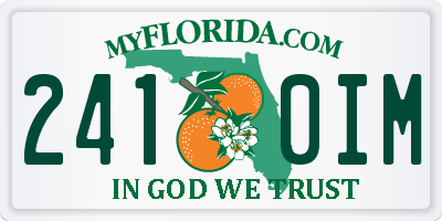 FL license plate 2410IM