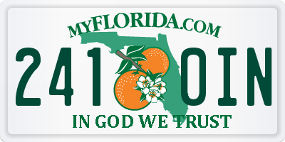 FL license plate 2410IN