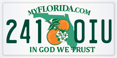 FL license plate 2410IU