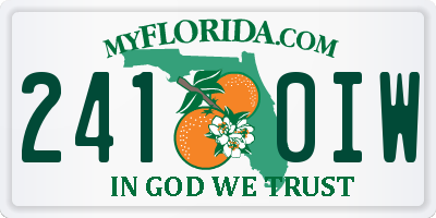 FL license plate 2410IW