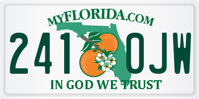 FL license plate 2410JW