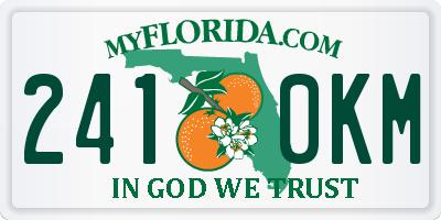 FL license plate 2410KM