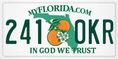 FL license plate 2410KR