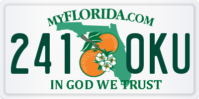 FL license plate 2410KU
