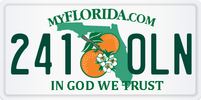 FL license plate 2410LN