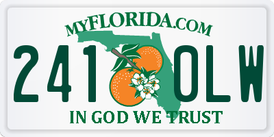 FL license plate 2410LW