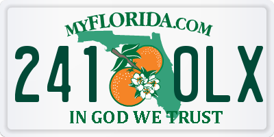 FL license plate 2410LX