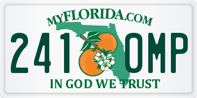 FL license plate 2410MP