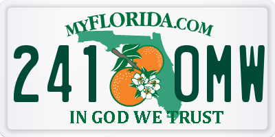 FL license plate 2410MW