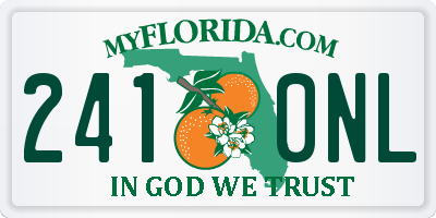 FL license plate 2410NL