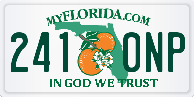 FL license plate 2410NP