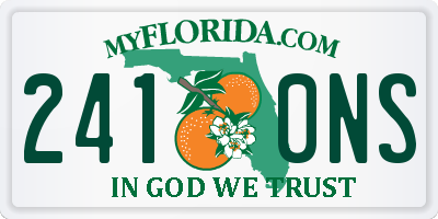 FL license plate 2410NS