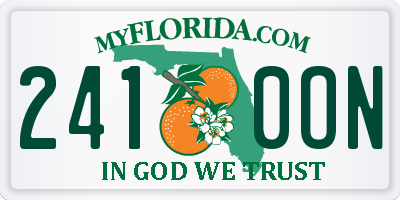 FL license plate 2410ON