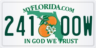 FL license plate 2410OW