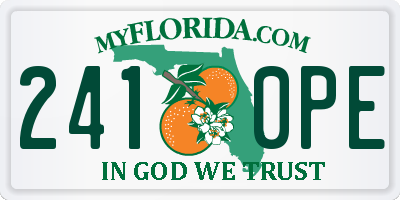 FL license plate 2410PE