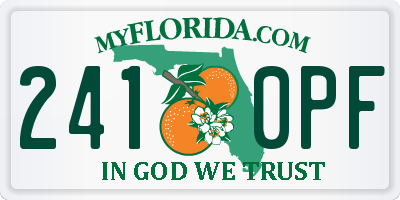 FL license plate 2410PF