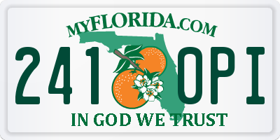 FL license plate 2410PI