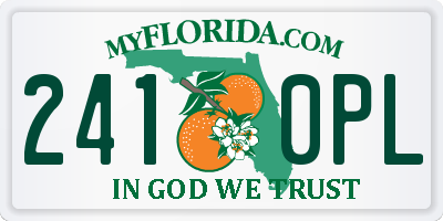 FL license plate 2410PL