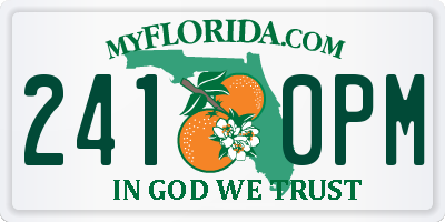 FL license plate 2410PM