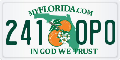 FL license plate 2410PO