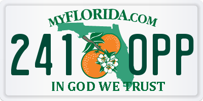 FL license plate 2410PP