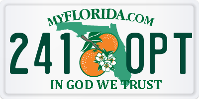 FL license plate 2410PT
