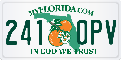 FL license plate 2410PV